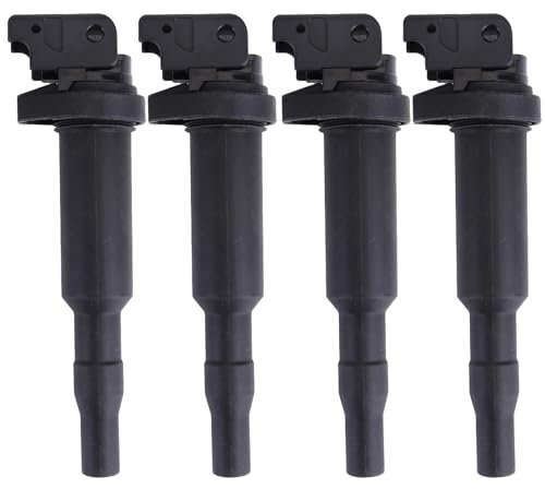ISAKEN 4 Stünk Zündspule Zündkerze Zündmodul für 1er E81 E87 F20 F21 E82 E88 3er E46 E90 F30 F80 E93 E92 E91 F31 Kerzenschachtzündspule 48206, 0148594, U5055