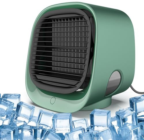 Air Conditioner,Portable Air Conditioner,Air Cooler with Led Nightlight,3 Speed Settings, Instant Cooling in 90 Seconds (Green)