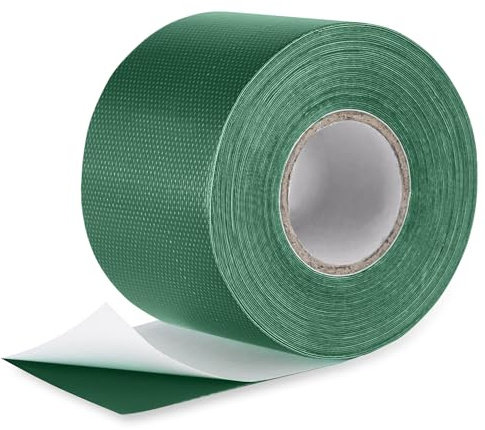 Lechin Lkw Plane Reparaturset, 5,7cm x 5m Zelt Reparaturset, Professionell Reparaturband Wasserdicht, PVC Textilklebeband für Lkw Abdeckplane Markise Zelt, Dunkelgrün