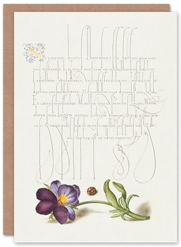 Artery8 Model Book of Calligraphy Art Card Ladybird and Wild Pansy
