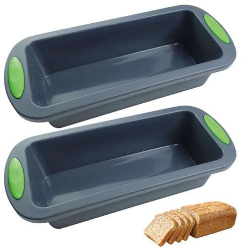 BMZXCH 2 Stück Silikonbackform Silikon Kastenform Kuchenform 28x12x6,3cm | Antihaftende Kastenform Silikonform Wiederverwendbare Backform Rechteckig Silikon Brotbackform Kuchen für Toastbrot