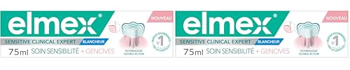 Elmex Dentifricio Cura Sensibilità Plus Gencives Bianchezza protegge i denti sensibili con un uso continuo, 75 ml (Confezione da 2)