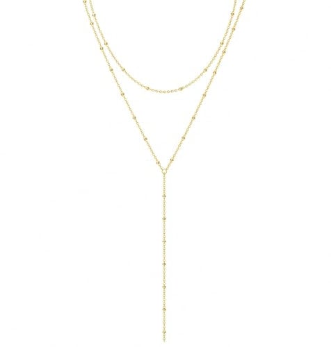 Meteorstarry Y Kette Gold,Lang Doppelkette Halsreif Goldkette,Boho Layering Anhänger Goldene Ketten Damenkette Jewellery Boho Schmuck Ketten Geschenke für Damen Frauen