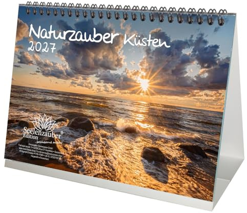 Naturzauber Küsten DIN A5 Tischkalender für 2027 Urlaub Meer Küste - Seelenzauber