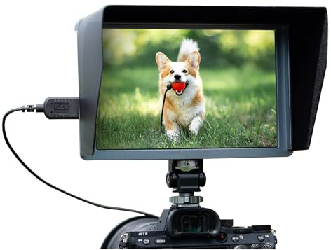 banapoy Moniteur Champ Caméra, écran Tactile HD IPS 7 Pouces 1280 X 800 Sortie D'entrée 4K, Moniteur Vidéo Externe Portable pour Appareil Photo Reflex Numérique, Caméscope, Vidéaste