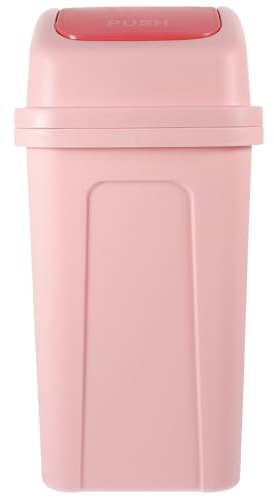 SOESFOUFU Poubelle Cuisine 30l avec Couvercle Pivotant en PP, Grande Capacité et Forme, Poubelle Rose pour Usage en Cuisine et Salle de Bain