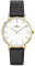 Dugena Damen-Armbanduhr 4460746, Quarz, weißes Zifferblatt, Edelstahlgehäuse, Saphirglas, Lederband, Dornschließe, 3 bar