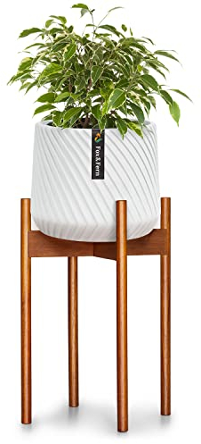 Soporte Plantas Madera para Planta Interior y Exterior, Base para Macetero Alto, Robusto y Ajustable, Soporte para Macetas Hecho de Bambú y Fácil de Montar, Base para Maceta Ecológico