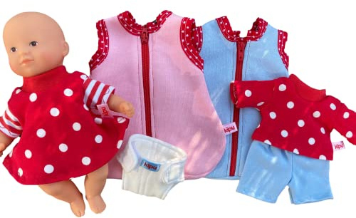 Puppenkleidung handmade KLEIDUNG gute Nacht - Set mit Schlafsack für mini Puppen Gr. 20 cm