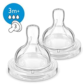 Philips Avent SCF633/27 Klassik-3-Loch Sauger, mittlerer Nahrungsfluss, 2er-Pack