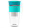SoleCup. Large Travel Mug Loose Tea Infuser - Detachable Tea Strainer with Spill Proof Lid - 18oz/530ml BPA-Free Reusable Glass Travel Coffee Cup with Silicone Band (Blue)