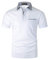 GHYUGR Herren Poloshirt Kurzarm Polohemd klassisch Karierte Spleiß Polo Tasche T-Shirt,Weiß,XL