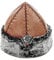 Miss Tesettür Turkish Ottoman Bork Hut, Ertugrul Leder Pelz-Winter-Cap, Mond und Stern, Grau-Pelz-und braunes Kunstleder