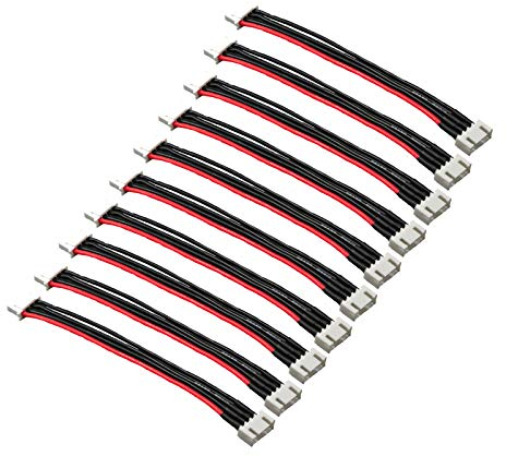 LINSYRC 10 Stück 3S 4-polig JST-XH 2S-6S Ausgleichskabel Verlängerungskabel Stecker zu Buchse Lipo Adapter Stecker mit 15CM 22AWG Silikondraht (3S)