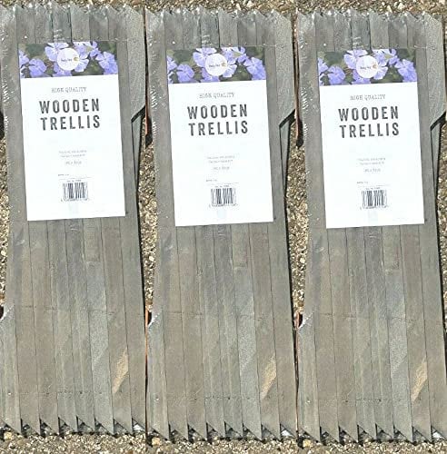 MD MUZ Lot de 3 treillis de jardin extensibles en bois gris foncé - Chaque pièce s'étend jusqu'à 180 x 30 cm