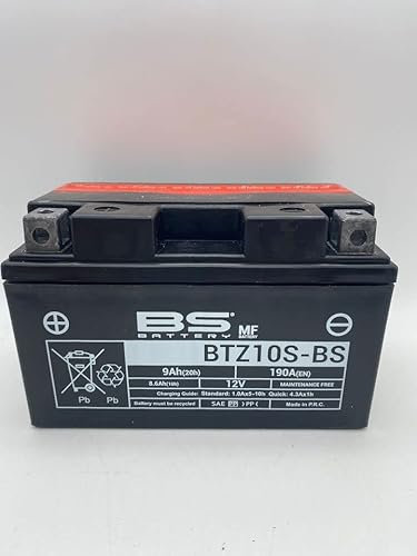 Batterie moto BS BTZ10S-BS (YTZ10S) - Sans entretien - 12 V 8,6 Ah - Dimensions : 150 x 88 x 93 mm