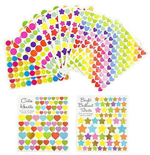 1200+ Selbstklebende Aufkleber für Kinder, kreative Aufkleber, DIY Aufkleber, 16 niedliche dekorative Aufkleber, Scrapbook Aufkleber für DIY, Belohnungen für Kinder