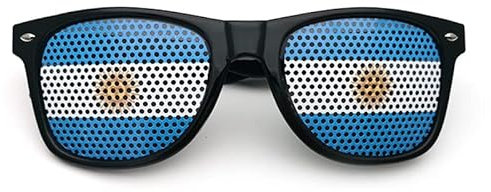 AMMICCO Sonnenbrille, Flagge, Weltmeisterschaft, 2 Paar Brillen, Gitter, Brillen, Halterung, Dekoration, Zubehör, Foto, Brille, Party, Sport, Fußball (Argentinien)