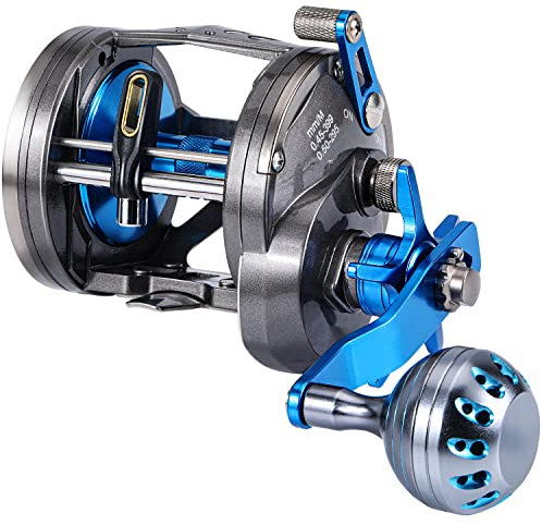 Burning Shark Schlepprolle Salzwasserwaage Windrollen Zugrollen Boot Angeln für Seebarsch, Grouper, Lachs - AAT40L