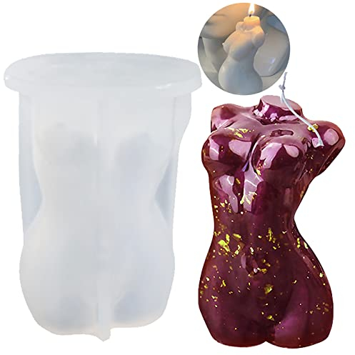 Kerzenform Silikon, Mann Körper Kerzen Gießform, 3D Frauen Körper Silikonform, Seifenform zum Gießen, Handarbeit Ornamente Duftkerze