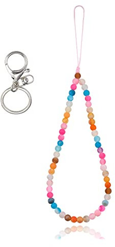 BEEFLYING Correas de Muñeca Con Cordón Para Teléfono de Piedra - Colgantes de Ágata Desgastada - Cuerda Antipérdida Para Accesorios Con Llavero