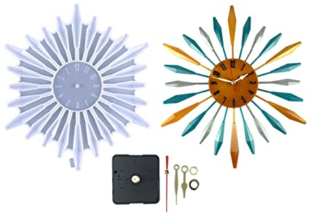 Xidmold Moule en résine pour horloge - Chiffres romains - En silicone - Avec mouvement - Pour moulage de résine époxy, décoration murale et maison