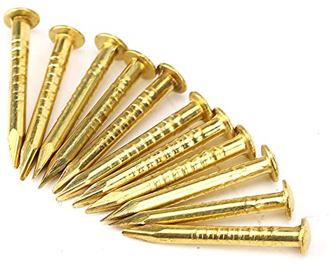 Messingnägel, nägel, 100 Stück Rundkopf-Goldnägel Messing-Wandstifte 10 Mm/15 Mm/18 Mm/22 Mm für Holz, Zum Aufhängen von Bilderrahmen-Spiegeln(15mm long)
