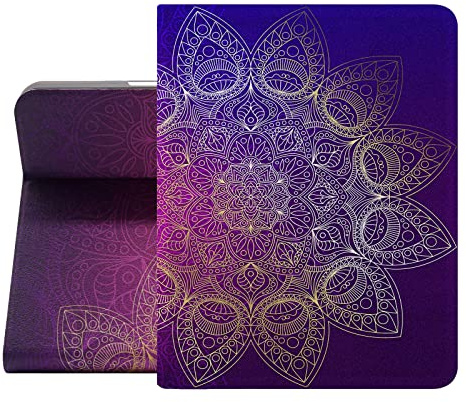 Berkin Arts Kompatibel mit iPad Air 6./ 5./ 4. Generation Hülle (10.9 Zoll) 2024/2022/2020 Folio Case Premium-Lederbezug Holographie Kunstvolle Designs Indigo-okkultes Muster Komplizierte Galaktik