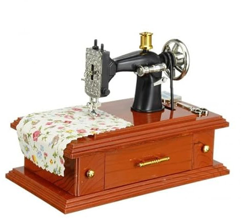 Mini Nähmaschine Uhrwerk Spieluhr Retro Vintage Tisch Home Dekorationen