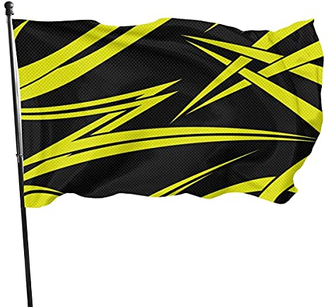 Fahne Schwarz Und Gelb, Polyester Gartenflagge Witterungsbeständiges Flagge Für Außenbereich Paraden Feiern,3X5Ft