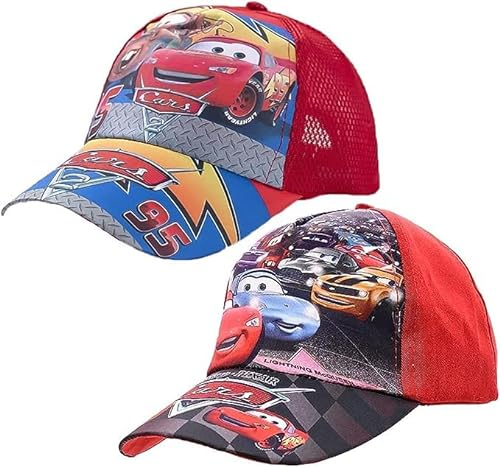 Auto Baseball Cap, 2PCS Sonnenbrillen Sonnenschutz Cartoon Kinder Snapback Baseballmütze Verstellbar für Jungen, UV Schutz Kappe Schule Sport