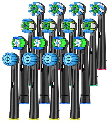 QLEBAO Testine di ricambio compatibili con spazzolino elettrico Braun Oral B, testine di ricambio adatte per spazzolino elettrico Oral b Vitality Pro Smart Genius Teen Kids Series, 16 pezzi