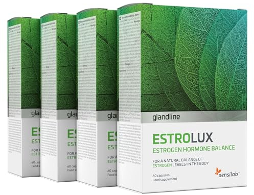 EstroLux - Capsule per Bilanciare gli Estrogeni con 7 Potentissimi Ingredienti - Prodotto Naturale, senza Soia e senza Ormoni - 4x60 capsule, prodotto di Sensilab