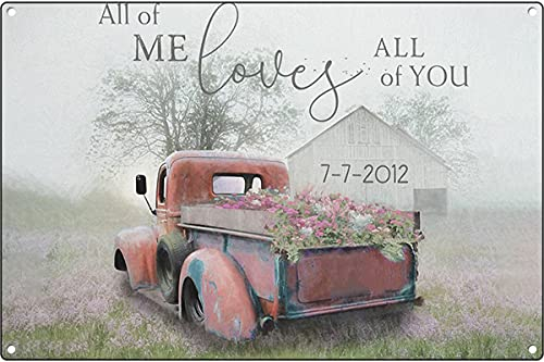Vintage-Metall-Blechschild All Of Me Loves All Of You Poster, Wandkunst für Paare, Paare, Heimdekoration, Schlafzimmerdrucke, Aluminium-Metallschild, 20 x 30 cm