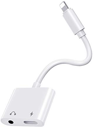 Adaptateur iPhone Jack [Certifié MFi] 2 en 1 Lightning vers Jack 3,5 mm Prise Casque Adaptateur AUX Câble de Charge Adaptateur Ecouteur Compatible avec iPhone 14/13/12/11/Pro/Pro Max/Xs/XR/X/8/7 Plus