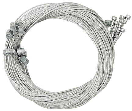 P4B | 10x Bremsseile für Vorder- und Hinterrad | Universell einsetzbar | Aus verzinktem Stahl | ca. 2.050 mm Länge | 1,6 mm Durchmesser | In Silber