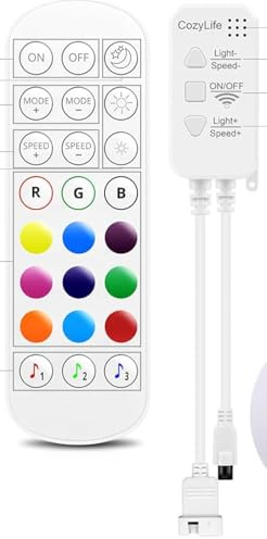 Ngnsky WiFi Smart RGB LED-Lichtstreifen-Controller funktioniert mit Apple Homekit, kompatibel mit Alexa und Google Home, Sprach- und Infrarot-Fernbedienung.