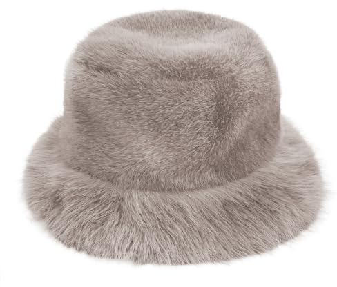 YJZQ Fischerhüte Winter Bucket Hat Damen Hut Winter Weiche Kunstpelz Fischerhut Damen Plüsch Wintermütze Warme Anglerhut Winter Bucket Cap Warme Mütze eigenet für Outdoor Freizeit Reisen Wandern