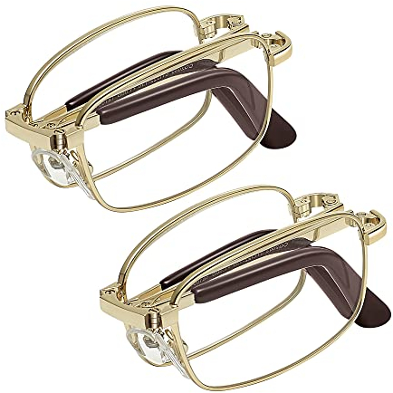 EFE Faltbare Lesebrille für Damen und Herren mit Teleskopstange mit Reißverschluss Schlüsselanhänger Mini Anti Blaulicht Brille