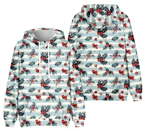 Felpa con Cappuccio da Uomo Merry Christmas Felpe A Maniche Lunghe Felpa con Stampa Felpe con Cappuccio Pullover Atletico Top XS-4XL (Color : Style5, Size : XXL)