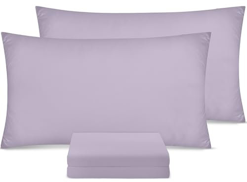 Utopia Bedding - 4 Pack Pillow Cases - OEKO-TEX - Standard Size 50x75 cm - 100% Brushed Microfiber Pillowcases with Envelope Closure, pillows not included - Wrinkle, Fade, & Stain Resistant - Lavender