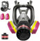 Vollgesichts-Gasmasken Survival Nuklear und Chemie, Vollgesichts-Atemschutzmaske mit Filtern 60923 und 40 mm Filter gegen Staub, organische Dämpfe, Gase zum Lackieren, Chemikalien, Epoxidharz,