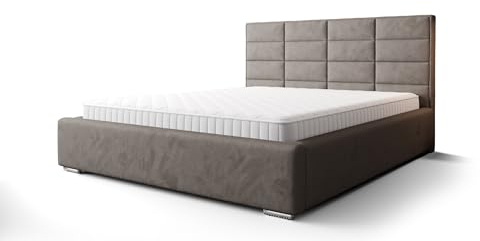 Verona Idee Polsterbett Male mit Lattenrost Metalrahmen Bettkasten 5 Größen viel Farben Auswahl 90cm x 200cm BRAUN