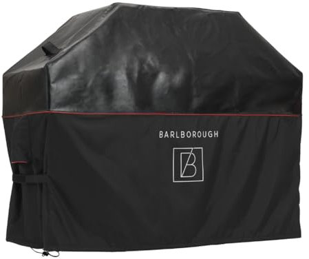 Barlborough Premium BBQ Cover | Heavy Duty Waterpoof Barbeque Gas Charcoal Grill Cover | Windproof, Ultra Stong Rip Proof Material| Fits Webber, Outback and more | 145L x 65D x 120H cm Large