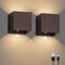 K-Bright 2PCS Akku Wandleuchte mit Bewegungsmelder Innen, 5W LED Akku Wandlampe Up Down Design Einstellbarer Abstrahlwinke für Wohnzimmer,Schlafzimmer Balkon, Flur,Treppen (Bronze)