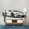 Art Papier Peint Intissé Voiture de Sport de Course, Argent Papier Peint Photo 250x175 cm (L x H) Affiche de Papier Peint, Fresque Murale 3D HD pour Salon Chambre Cuisine
