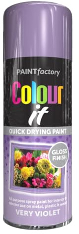 AlezyB - 12 x Very Violet 400ml All Purpose Spray Paint | Use on Metal, Wood, Plastic and Multipurpose Aerosol Professional Quality Perfect Finish, for Interior Exterior and Excellent Coverage