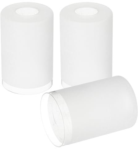 PATIKIL 6 x 4 Inch White Linen Glass Shades Replacement, 3pcs Handmade Glass Lamp Shade Cylinder Lampshade Light Fixture with 1-5/8 Fitter for Chandelier Pendant Wall Sconces