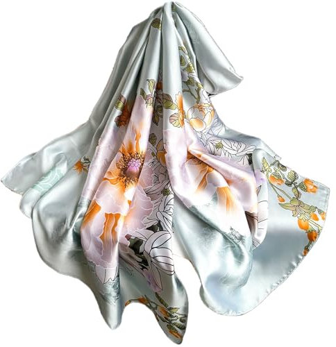 FAIRYGATE Stola für Abendkleid Damen Seidentücher Weich Seidenschal Bandana Tuch Seiden Schal Kopftuch Decoration Headwear Tücher Geschenk für Frauen 88033