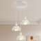 Lampadario a Sospensione Moderno Industriale, 3 Luci Lampade a Sospensione E27 in Metallo RitagliatoØ18, Regolabile in Altezza per Camera da letto Sala da Pranzo Soggiorno (Bianco)
